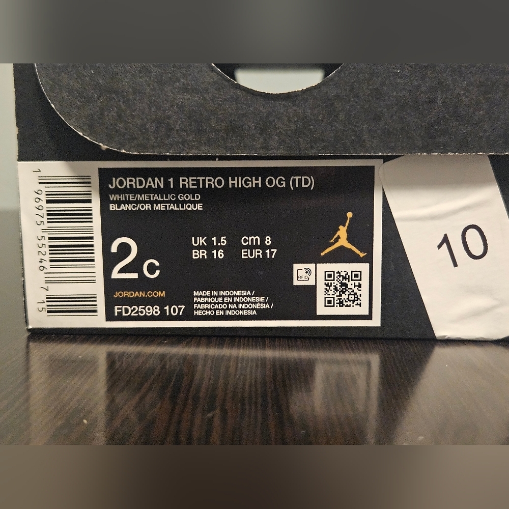 Nike Jordan 1 Retro High Top OG White N Gold 2c - Picture 9 of 9